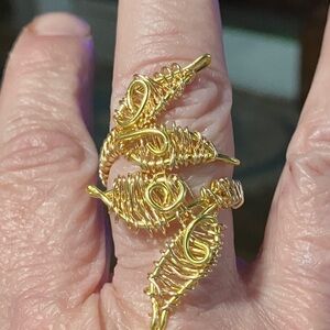 Gold Wire Wrapped Ring for Mermaid Enthusiasts